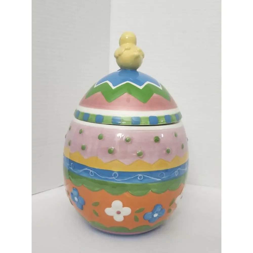 Easter Egg Chick Finial David's Cookies Ceramic Cookie Jar